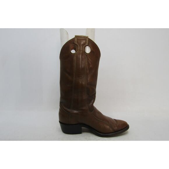 JUSTIN Mens Size 7 D Brown Leather Buckaroo Western Cowboy Roper Boots main image 7